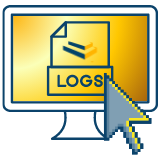 computer screen with logs